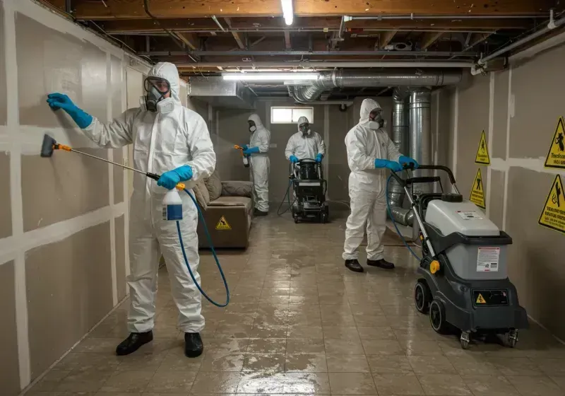 Basement Moisture Removal and Structural Drying process in Manchester, IA